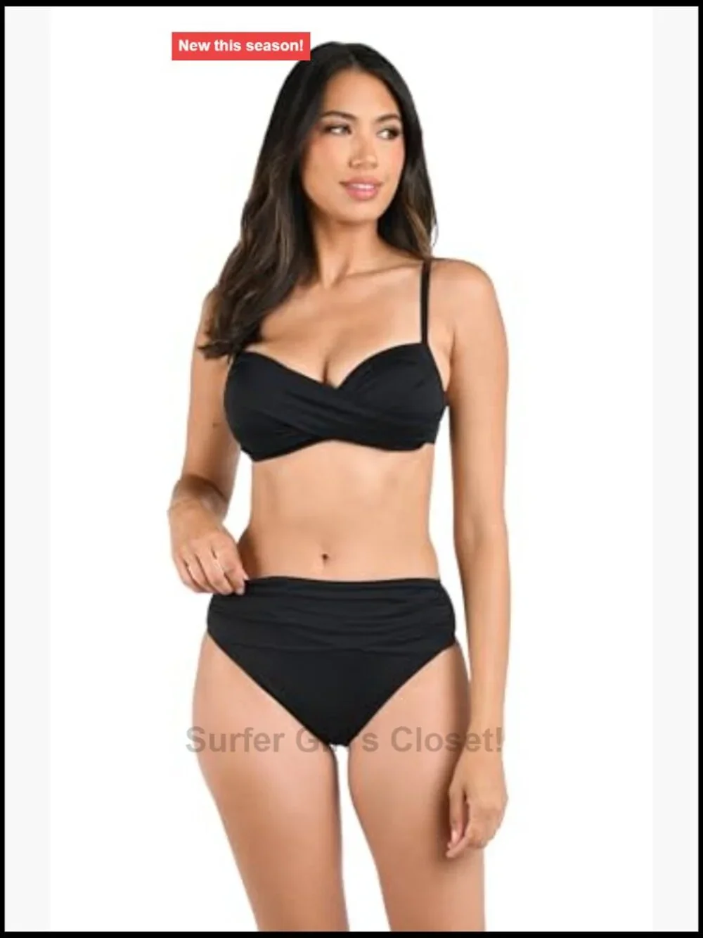 Over The Shoulder Wrap Bikini Swimsuit Top - Nylon Blend